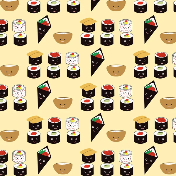 Seamless sushi pattern — Stock Vector