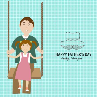 Mutlu Babalar günü doğrusal stil simgesiyle