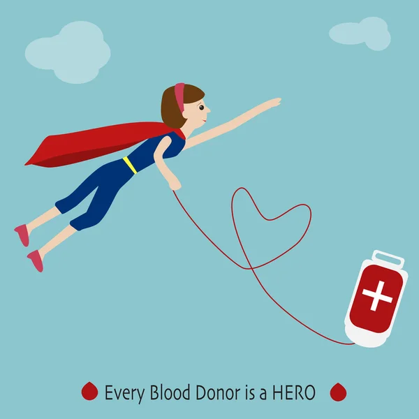 As pessoas são heróis por doação de sangue. — Vetor de Stock