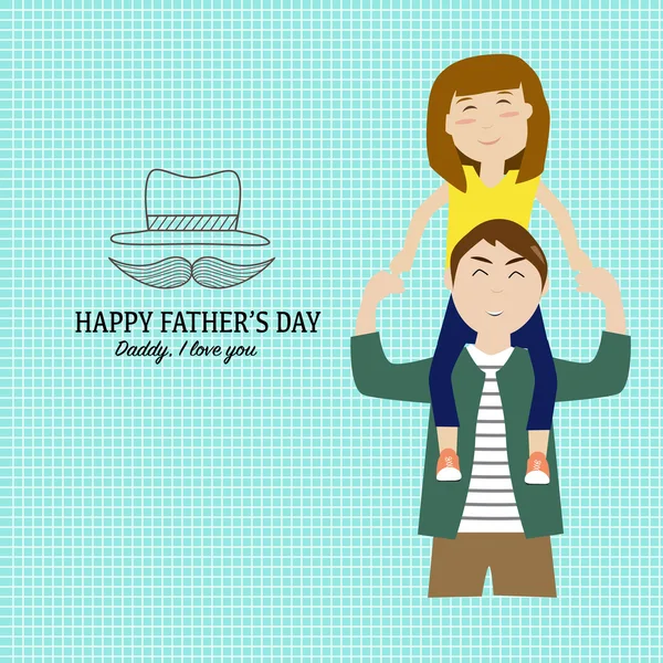 Joyeuse fête des pères avec symbole de style linéaire — Image vectorielle