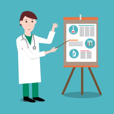 Doktor clipboard.illustr hakkında tıbbi bilgi verir