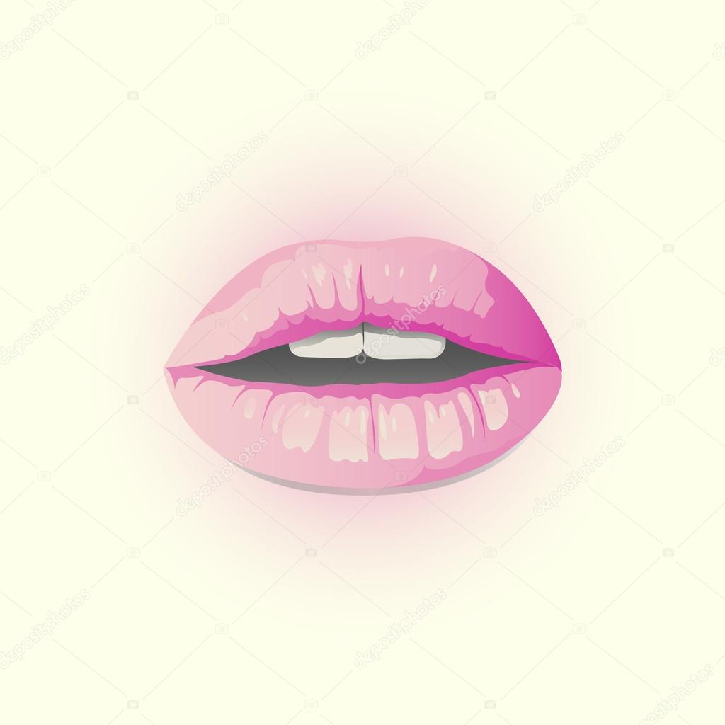 Open Passionate Lips, vector art