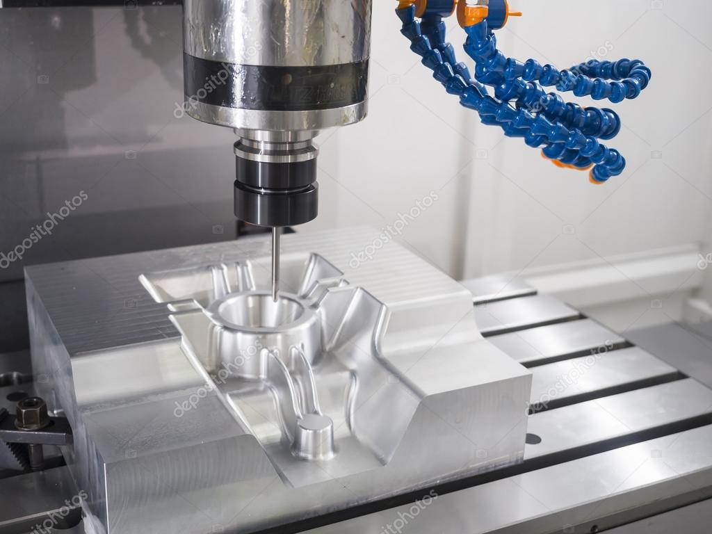 CNC machining center cutting mold — Stock Photo ...