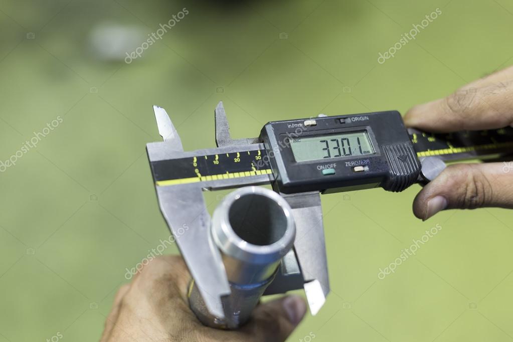 Operator inspection dimension of automotive — Stock Photo © sorapol1150