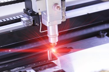 CNC laser cutting metal sheet clipart