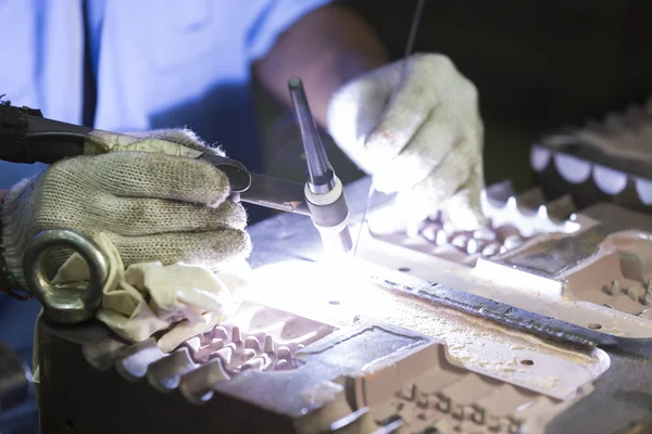 Trabajos de soldadura por soldadura TIG — Foto de Stock