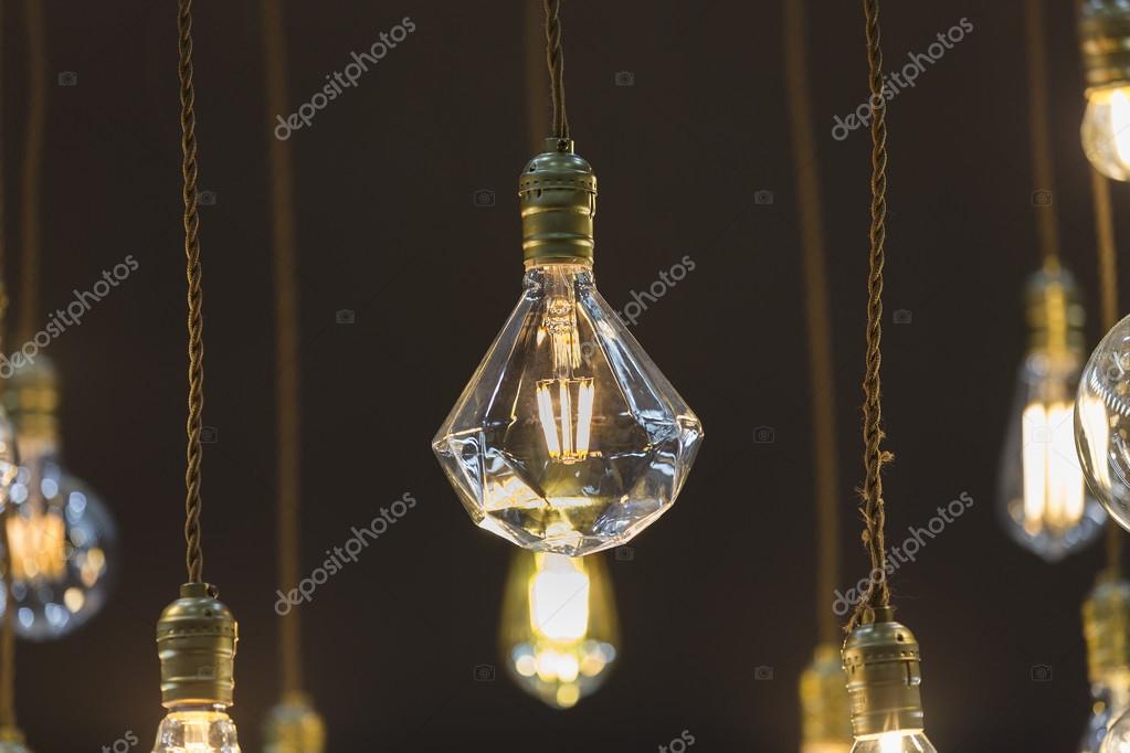 LED light bulb hang from ceiling — Stock Photo © sorapol1150 93844202