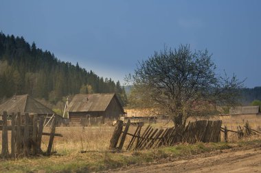 Ural Dağlarının derinliklerinde terk edilmiş bir köy..
