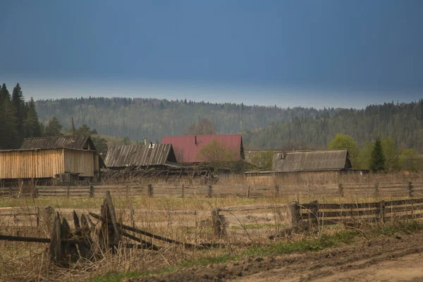 Opuštěná Vesnice Hluboko Uralu — Stock fotografie