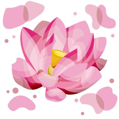 Lotus 'un vektör çizimi. Bud mozaiğin bir sembolü..