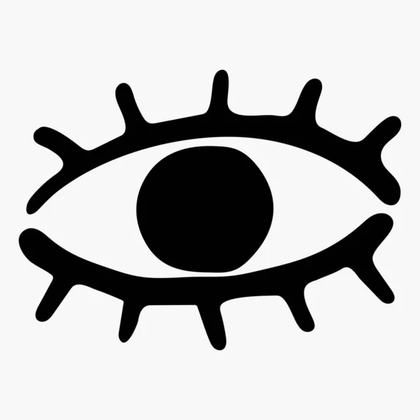 Vektor Auge Symbol Hand Gezeichnet Grobes Minimalistisches Logo — Stockvektor