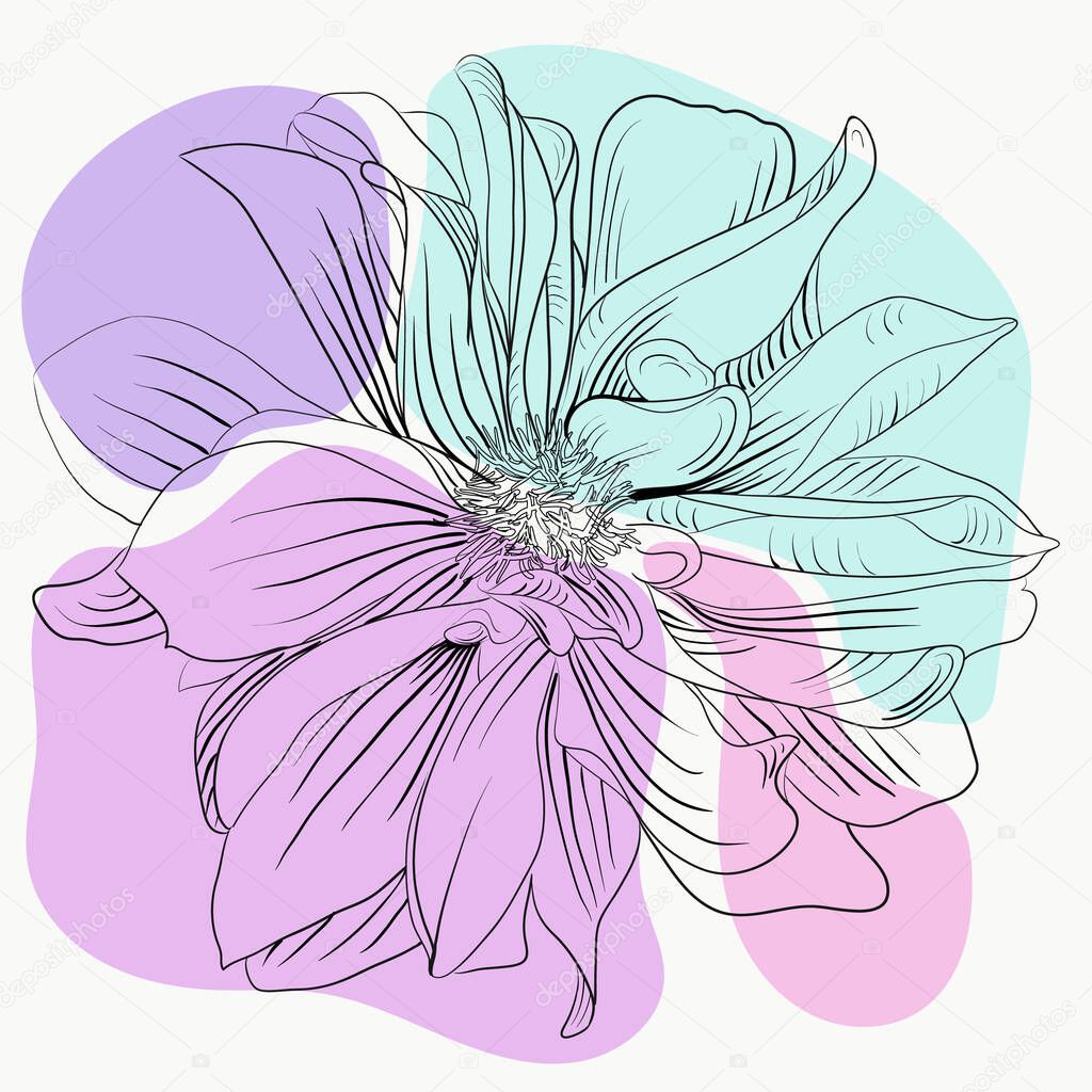 vector isolated flower.realistic flower for party design