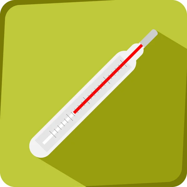 Thermometer pictogram op de groene achtergrond — Stockvector