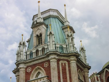 Sözde Gotik stili Tsaritsyno Moskova'da sarayda
