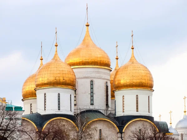 Vista de las catedrales del Kremlin de Moscú desde el río Moscú . — Foto de Stock