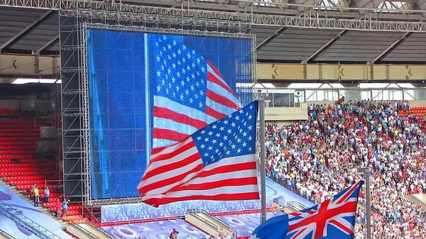 Vlajka usa na stadionu. — Stock fotografie