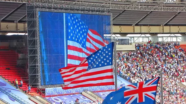 A stadion usa zászló. — Stock Fotó