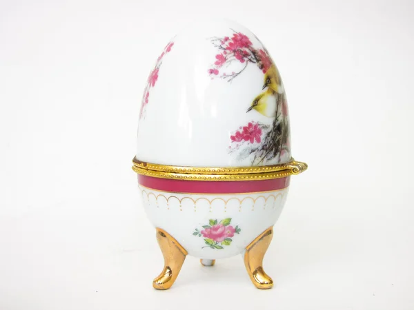 Porcelain Easter Eggs on a support — Stock Photo, Image