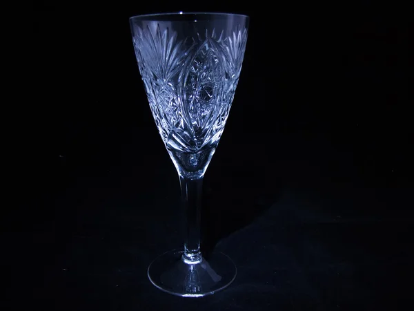 Crystal glass on a black background — Stock Photo, Image