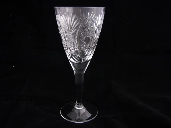 crystal glass on a black background