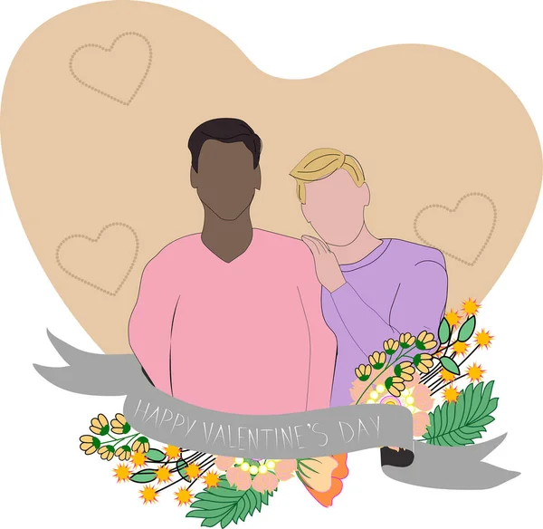 Lgbt Pride Concept Ondersteuning Voor Lgbt Koppels Gay Paar Het — Stockvector