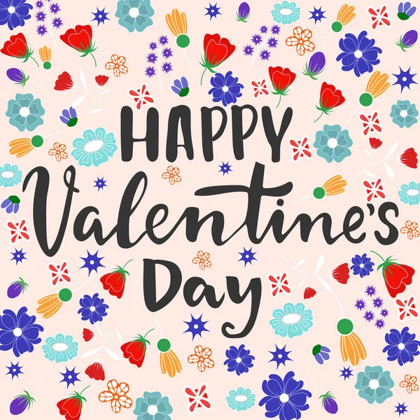Handgeschriebenes Zitat Über Liebe Und Beziehung Handgezeichnete Schriftzüge Happy Valentine — Stockvektor