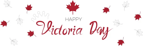 Victoria Day Canada Tatil afişi web sitesi başlığı arkaplanı. Harflerle vektör illüstrasyonu.