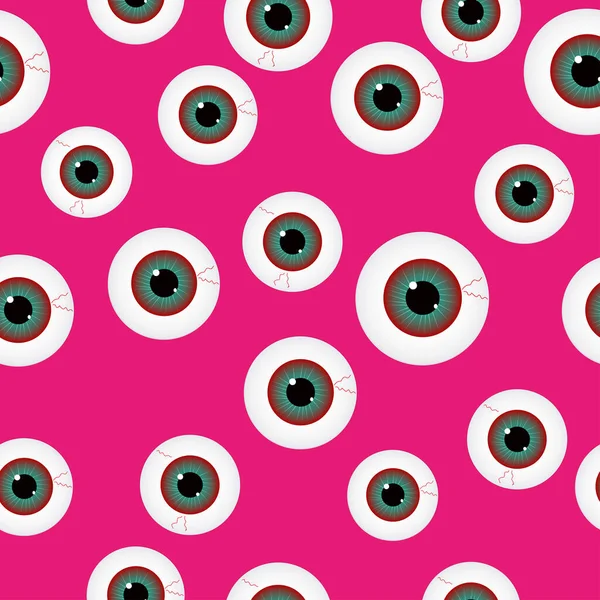 Vektornahtloses Muster Mit Augäpfeln Auf Rosa Hintergrund Psychedelische Augen Tapete — Stockvektor