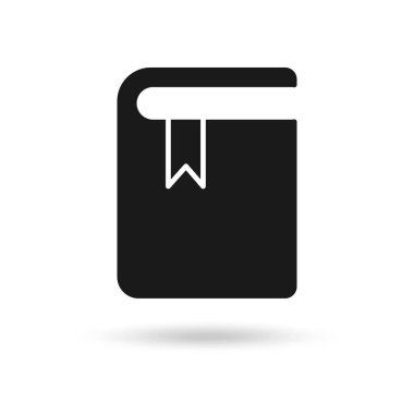 Kitap ayraclı siyah bir ikon. Düz tasarım