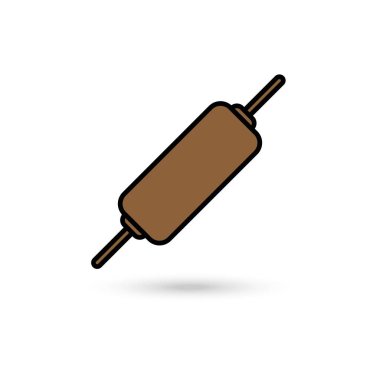 Kahverengi Rolling Pin ikonu. Mutfak fırıncısı burcu.