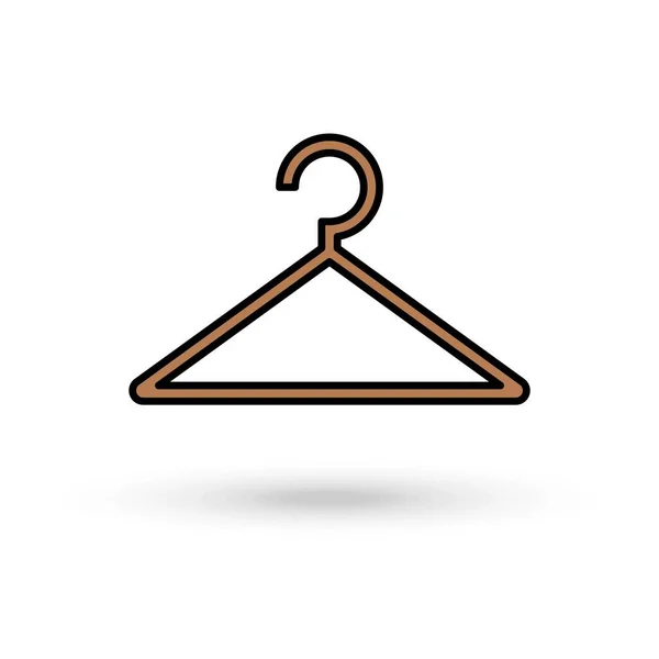 Ξύλινο Hanger Επίπεδη Διάνυσμα Εικονίδιο Σχάρα Ρούχων Επίπεδη Διάνυσμα Εικονίδιο — Διανυσματικό Αρχείο