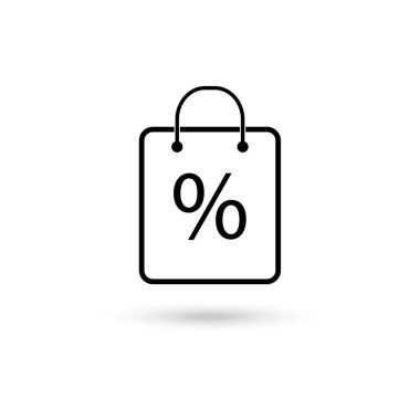 Siyah alışveriş çantası simgesi, düz stil