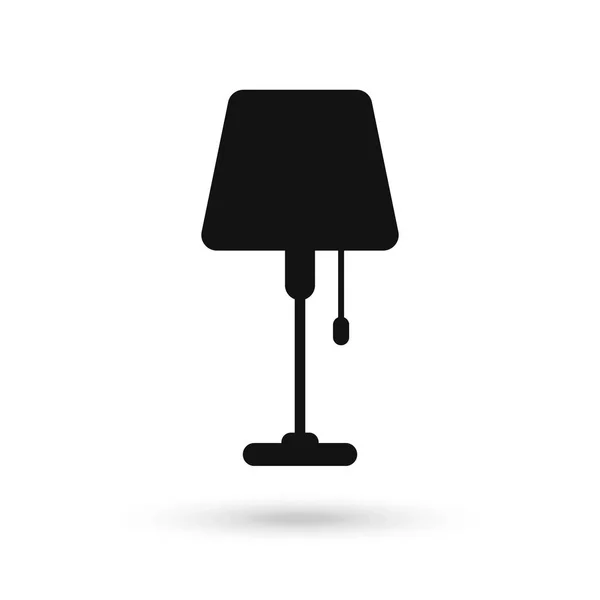 Zwarte Tafellamp Platte Stijl Vectorillustratie — Stockvector