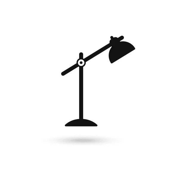 Zwarte Tafellamp Icoon Plat Design Stijl Bureaulamp Moderne Vectorillustratie — Stockvector