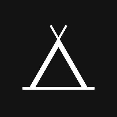 Wigwam Simgesi Konsepti. Beyaz Wigwam Düz Vektör Sembolü