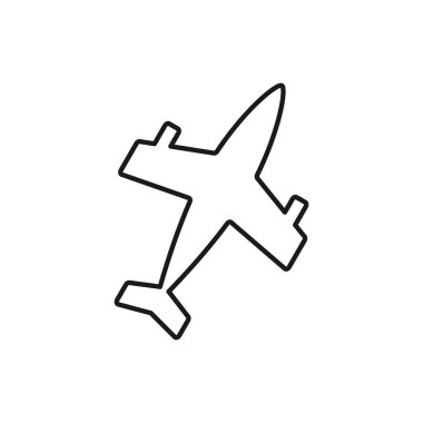 Airplan düz çizgi simgesi, imza ve sembol. Vektör İllüstrasyonu.