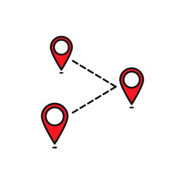 Yol vektör illüstrasyonuna bağlı noktalar