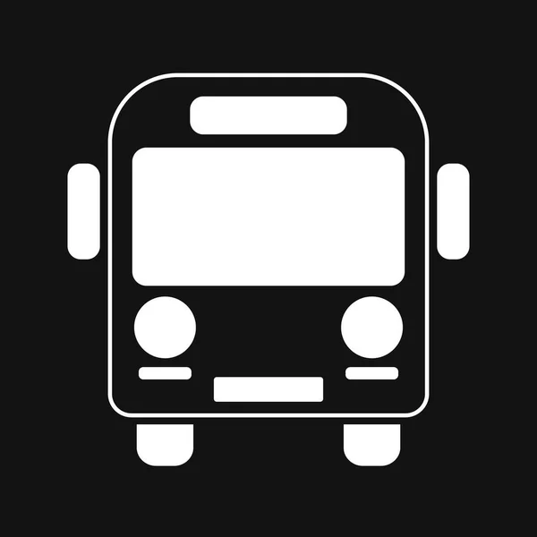 Контур Школьного Автобуса Плоская Икона Черном Фоне — стоковый вектор