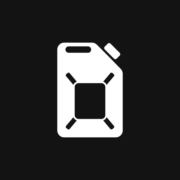 Canister Combustível Flat Vector Icon Idolado Sobre Fundo Preto —  Vetores de Stock