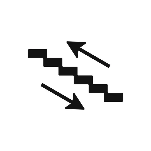 階段を上がってシンボルを階段を下ります 階段のアイコンが上 白い背景に隔離されています — ストックベクタ