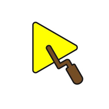 Malafat ikonu. Düz dizayn. Renkli çalışma aracı