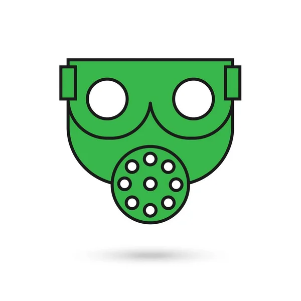 Πράσινο Σύμβολο Προστασίας Του Αναπνευστικού Συστήματος Απομονωμένο Λευκό Φόντο — Διανυσματικό Αρχείο