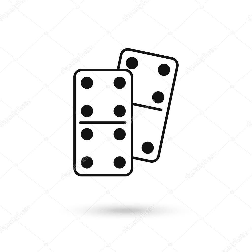 Domino dice vector icon. Flat sign for mobile concept and web design. Dominoes game icon. Symbol, logo illustration. Vector graphics