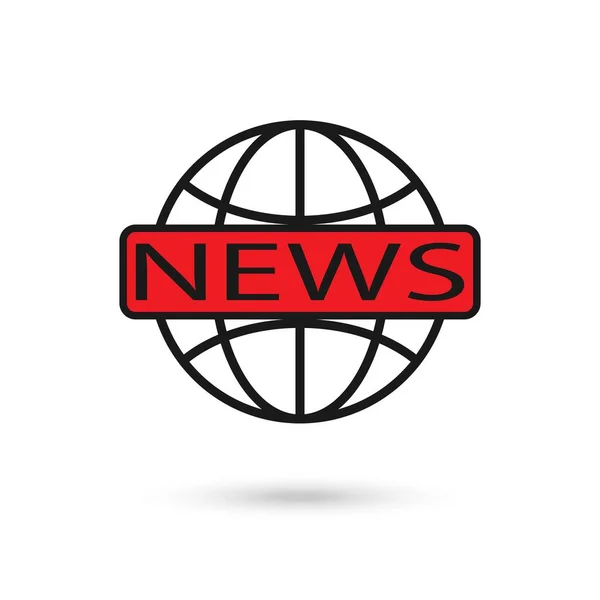 Globus Welt Nachrichten Flaches Symbol Vektorabbildung Nachrichtensymbol Logo — Stockvektor