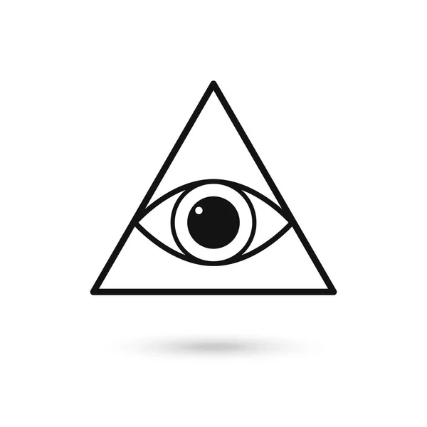 All Seeing Eye Pyramid Symbol Freemason Spiritual Vector — Stock Vector