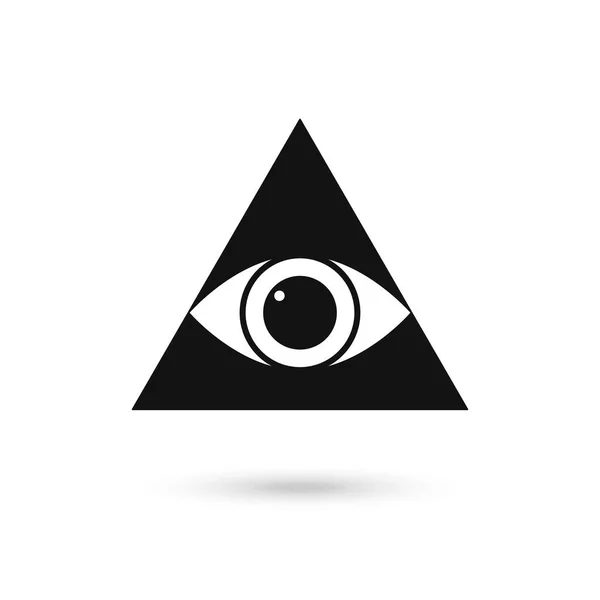 Todos Ver Símbolo Pirâmide Ocular Maçom Espiritual — Vetor de Stock