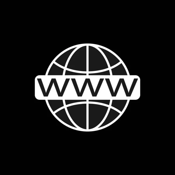 Плоский Значок Www Векторна Концепція Ілюстрація Дизайну Всесвітня Чорна Ікона — стоковий вектор