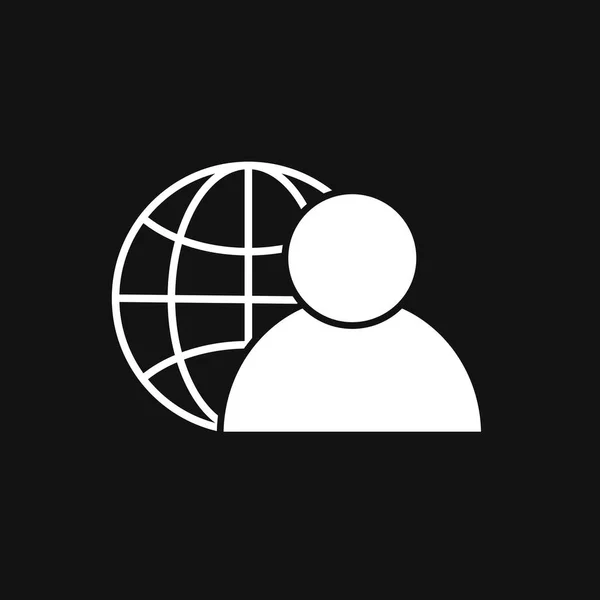 Мережевий Адміністратор Чорна Піктограма Плоский Дизайн Векторна Ілюстрація — стоковий вектор