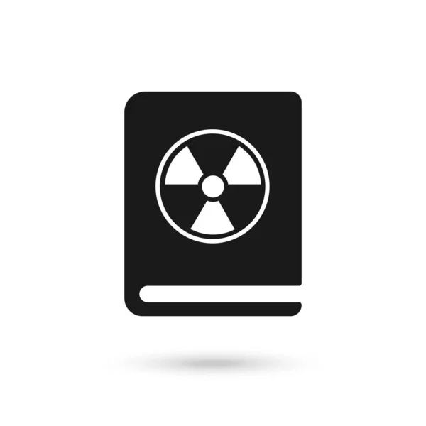 放射線サイン付きブラックブック フラットデザインスタイル — ストックベクタ