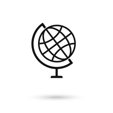 Globus çizgisi simgesi konsepti. Globus düz vektör sembolü, işaret, çizim çizimi. Vektör İllüstrasyonu